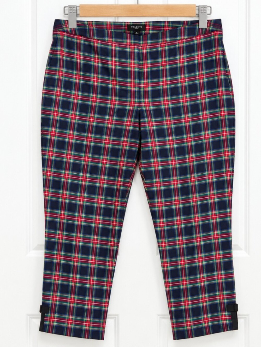 Talbots Blue Plaid Wool Lined Womans Ankle Length Pants Sz 20W